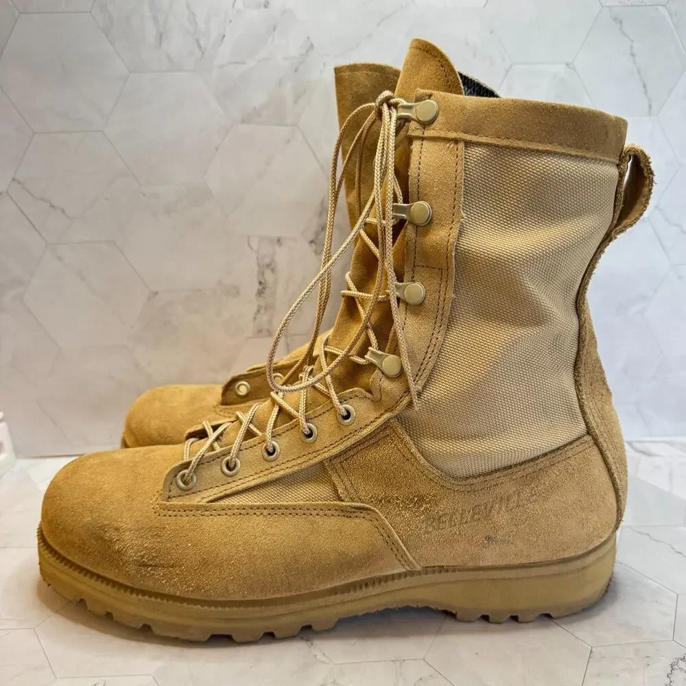 Belleville USA MFG Combat Boots Size 11.5 US Military Desert Tan Made In USA